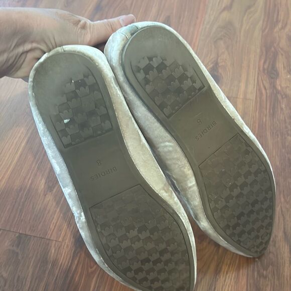 Birdies cream velvet beige pointy toe ballet flats size 8 - Picture 4 of 6